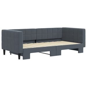 Divano Letto con Letto Estraibile Grigio Scuro 90x190cm Velluto