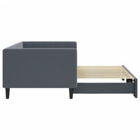 Divano Letto con Letto Estraibile Grigio Scuro 90x190cm Velluto 3196705