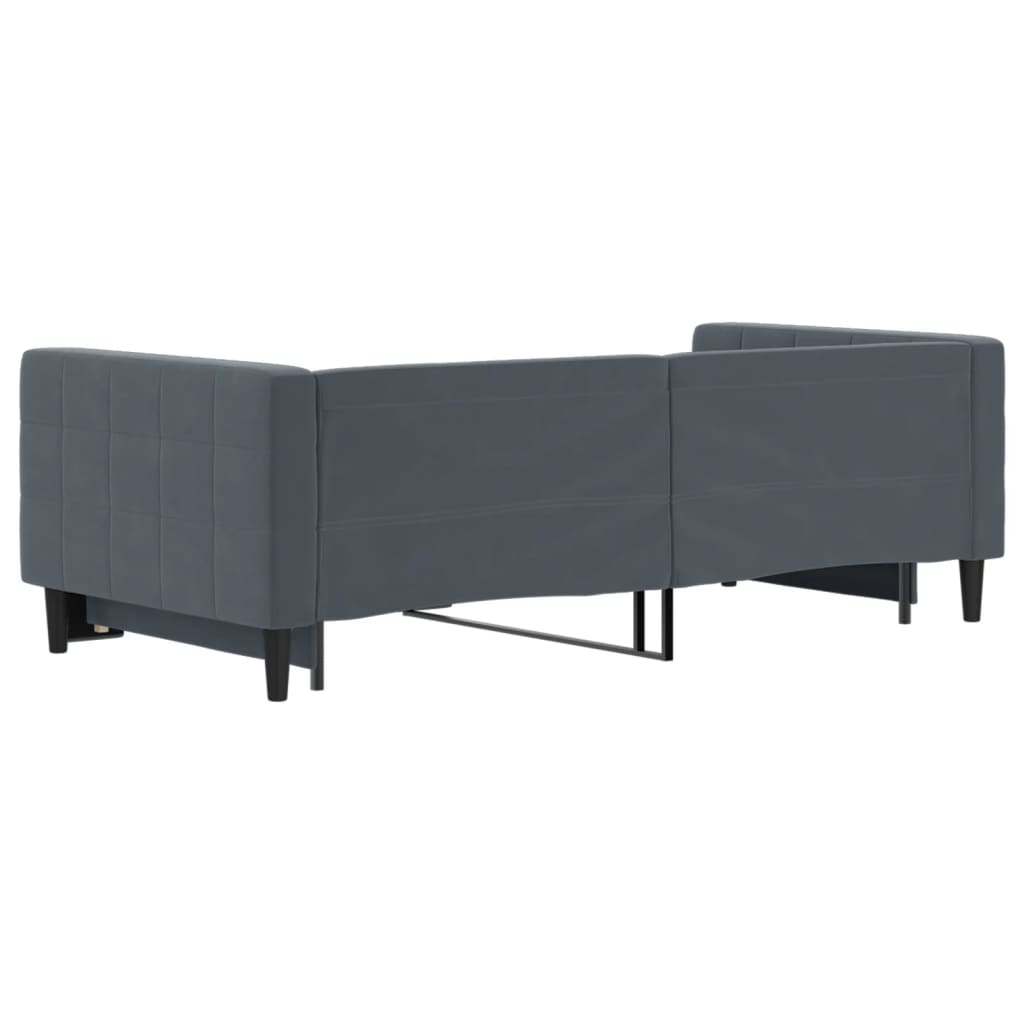 Divano Letto con Letto Estraibile Grigio Scuro 90x190cm Velluto 3196705