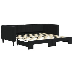 Divano Letto con Letto Estraibile Nero 90x190 cm in Velluto 3196706