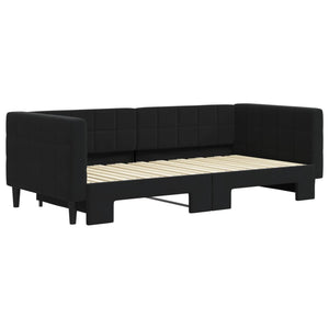 Divano Letto con Letto Estraibile Nero 90x190 cm in Velluto 3196706
