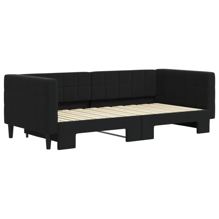 Divano Letto con Letto Estraibile Nero 90x190 cm in Velluto 3196706