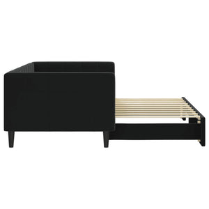 Divano Letto con Letto Estraibile Nero 90x190 cm in Velluto 3196706