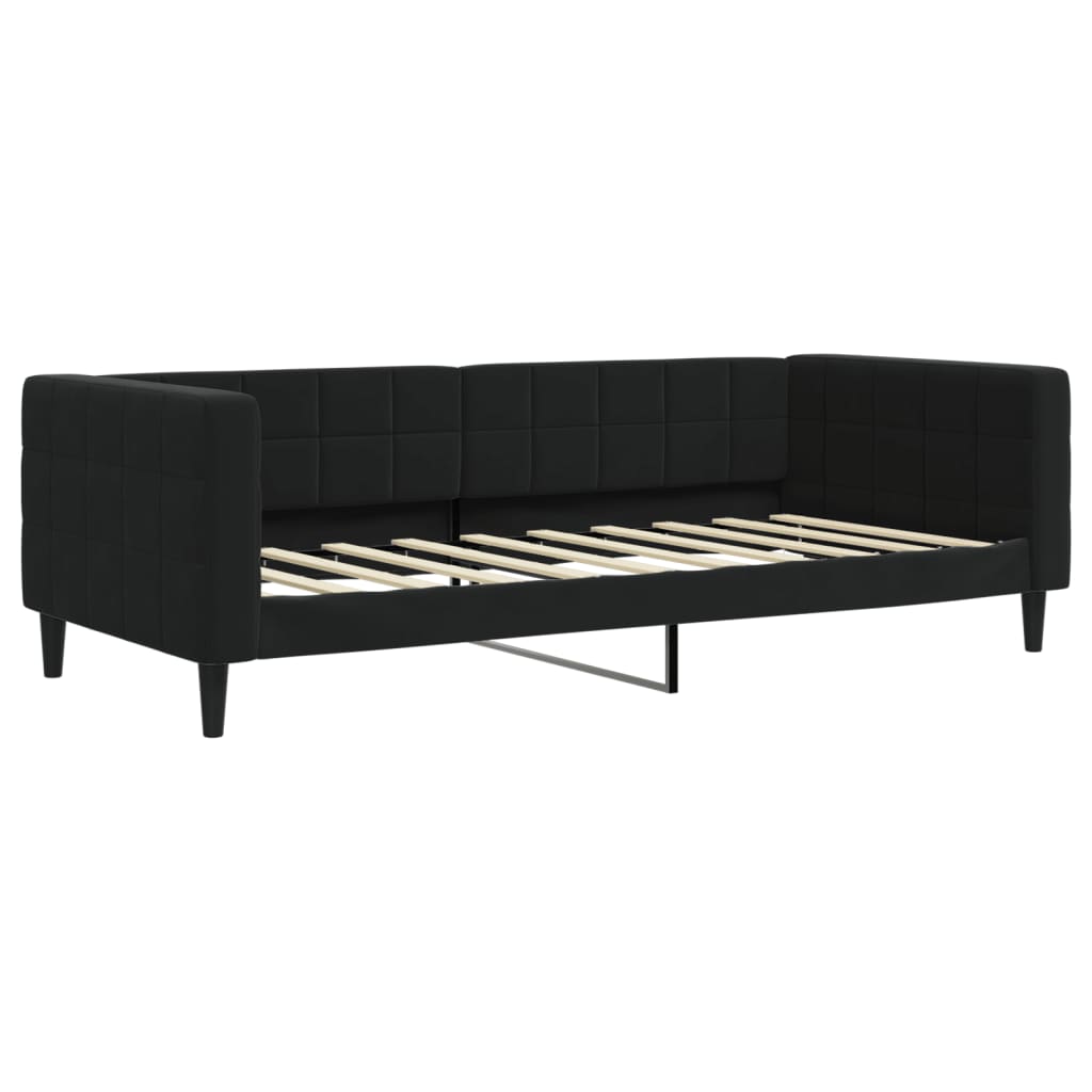 Divano Letto con Letto Estraibile Nero 90x190 cm in Velluto 3196706
