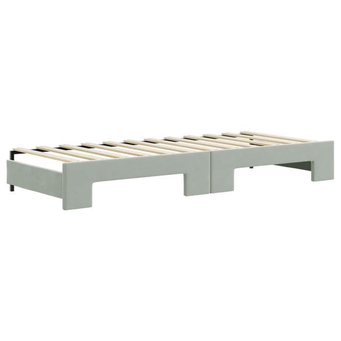 Divano Letto Estraibile Materassi Grigio Chiaro 80x200 Velluto