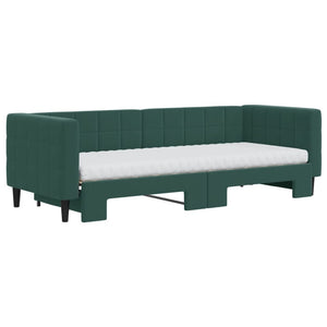 vidaXL Divano Letto Estraibile Materassi Verde Scuro 80x200 Velluto