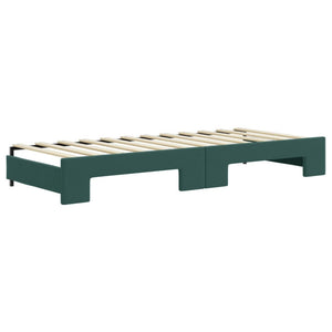 vidaXL Divano Letto Estraibile Materassi Verde Scuro 80x200 Velluto