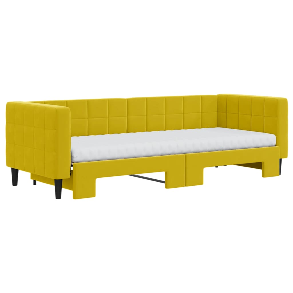 Divano Letto Estraibile con Materassi Giallo 80x200 cm Vellutocod mxl 106625