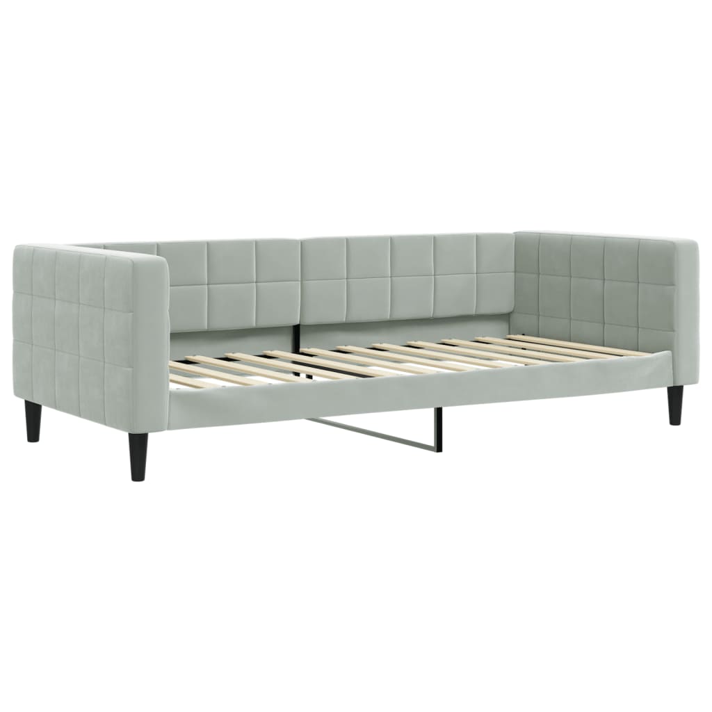 Divano Letto Estraibile Materassi Grigio Chiaro 90x200 Velluto