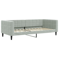 Divano Letto Estraibile Materassi Grigio Chiaro 90x200 Velluto