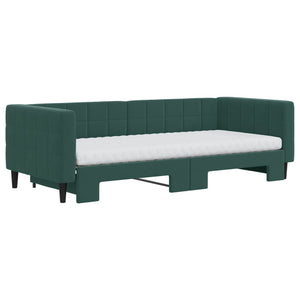 Divano Letto Estraibile Materassi Verde Scuro 90x200 Velluto 3196717