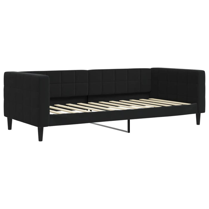 Divano Letto Estraibile con Materassi Nero 90x200 cm Velluto 3196719