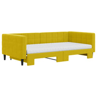 Divano Letto Estraibile con Materassi Giallo 100x200 cm Velluto 3196727