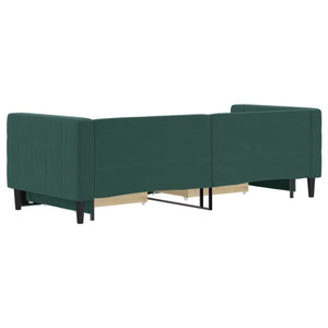 Divano Letto Estraibile Cassetti Verde Scuro 80x200cm Velluto 3196734