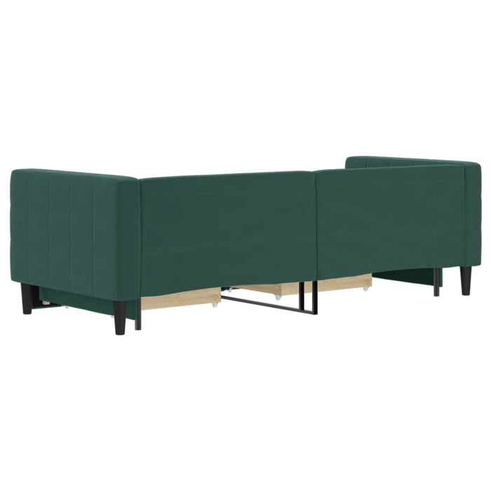 Divano Letto Estraibile Cassetti Verde Scuro 80x200cm Velluto 3196734