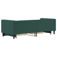 Divano Letto Estraibile Cassetti Verde Scuro 80x200cm Velluto