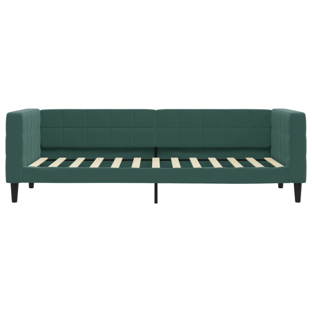 Divano Letto Estraibile Cassetti Verde Scuro 80x200cm Velluto 3196734