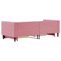 Divano Letto Estraibile con Cassetti Rosa 80x200 cm Velluto 3196735