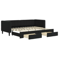 Divano Letto Estraibile con Cassetti Nero 80x200 cm in Velluto 3196736
