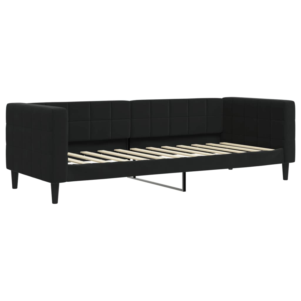 Divano Letto Estraibile con Cassetti Nero 80x200 cm in Velluto 3196736