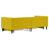 Divano Letto Estraibile con Cassetti Giallo 80x200cm in Velluto 3196737