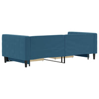Divano Letto Estraibile con Cassetti Blu 90x200 cm in Velluto 3196738