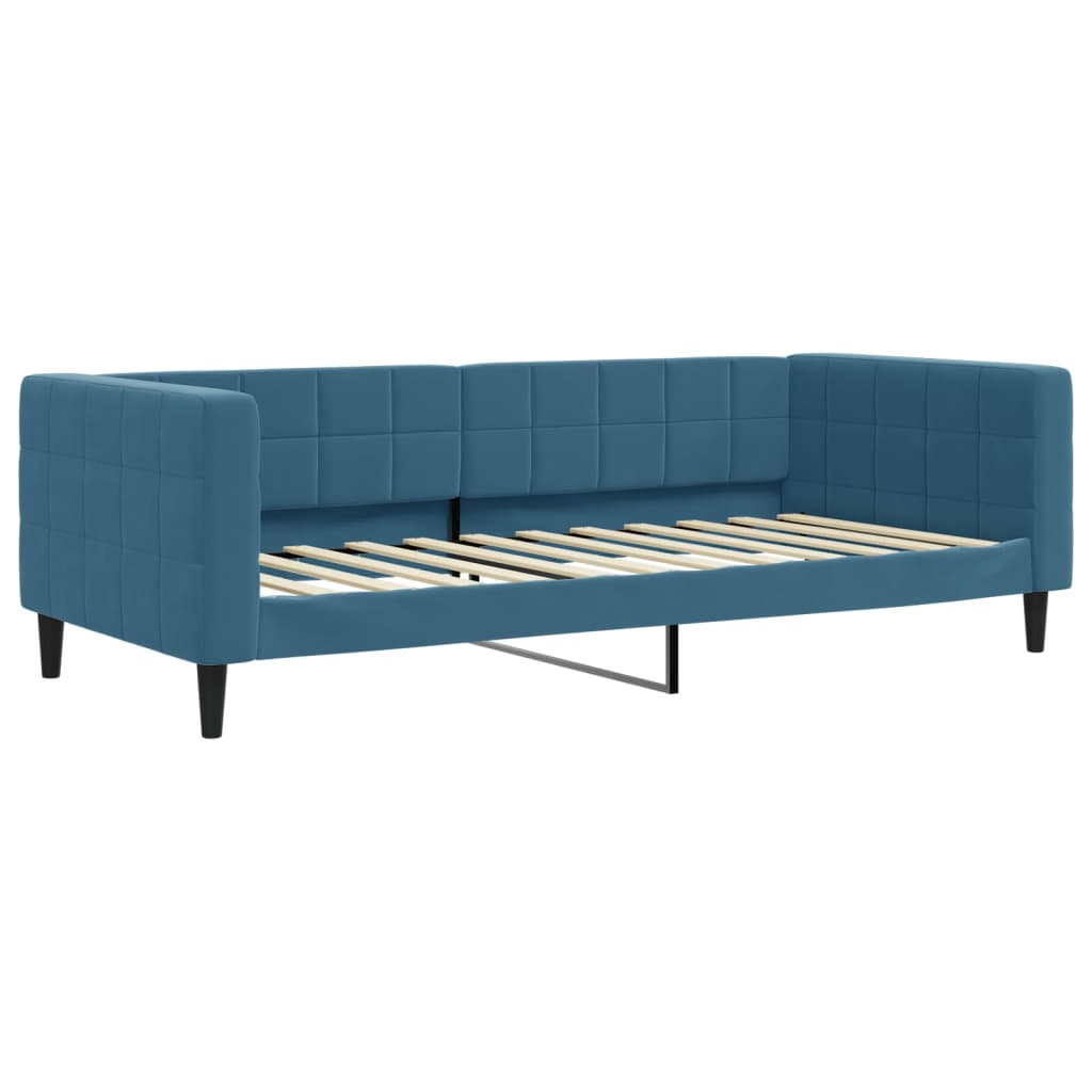 Divano Letto Estraibile con Cassetti Blu 90x200 cm in Velluto 3196738