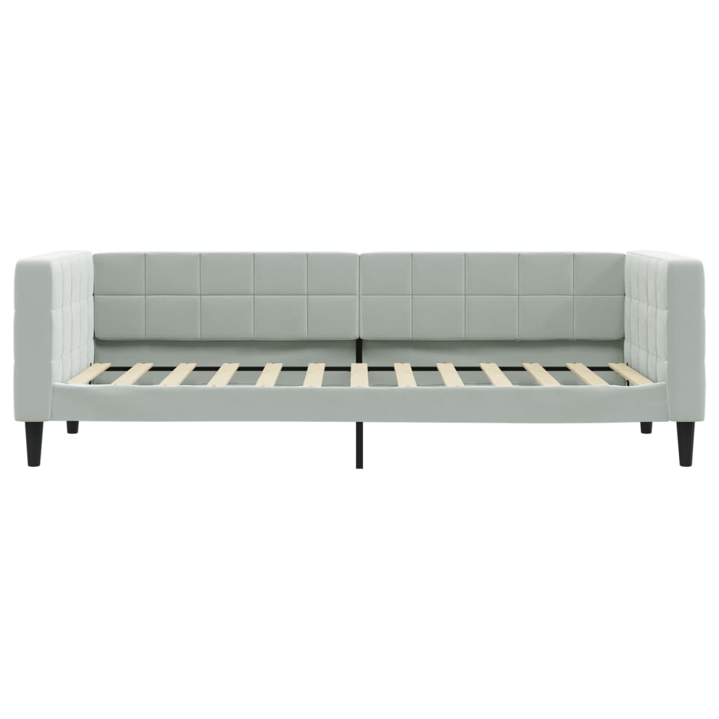 Divano Letto Estraibile Cassetti Grigio Chiaro 90x200cm Velluto