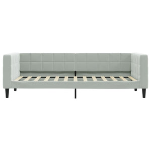 Divano Letto Estraibile Cassetti Grigio Chiaro 90x200cm Velluto