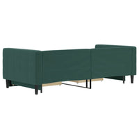 Divano Letto Estraibile Cassetti Verde Scuro 90x200cm Velluto