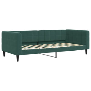 Divano Letto Estraibile Cassetti Verde Scuro 90x200cm Velluto