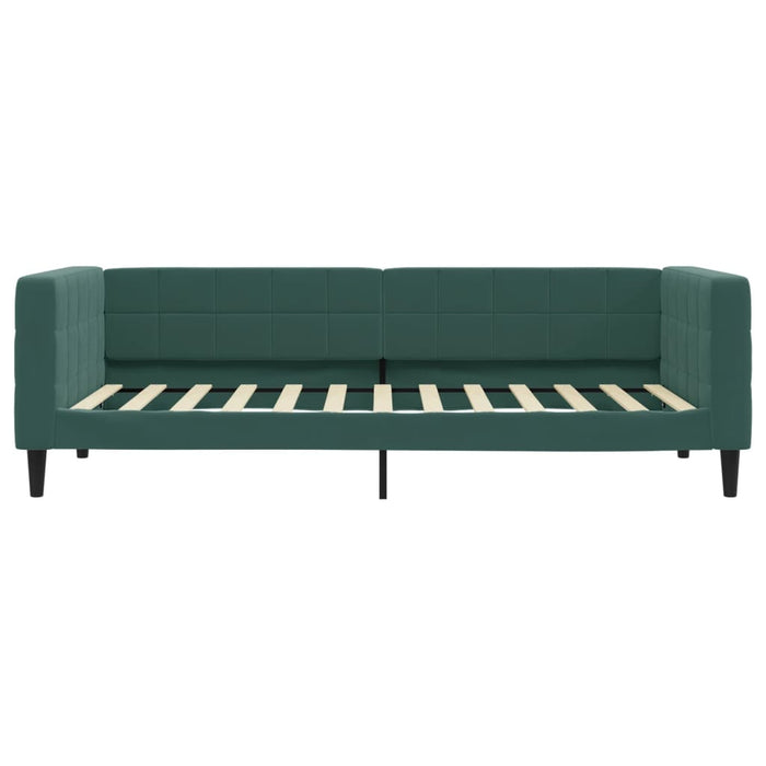Divano Letto Estraibile Cassetti Verde Scuro 90x200cm Velluto