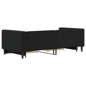 Divano Letto Estraibile con Cassetti Nero 90x200 cm in Velluto 3196743
