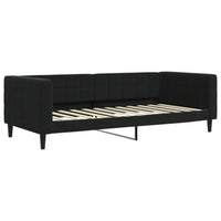 Divano Letto Estraibile con Cassetti Nero 90x200 cm in Velluto 3196743