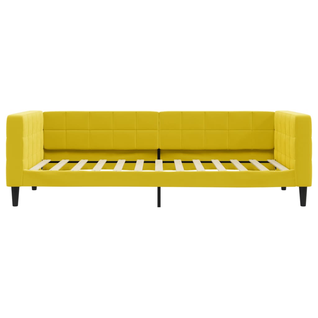 Divano Letto Estraibile con Cassetti Giallo 90x200cm in Velluto 3196744