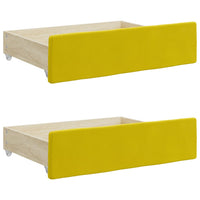 Divano Letto Estraibile con Cassetti Giallo 90x200cm in Velluto 3196744