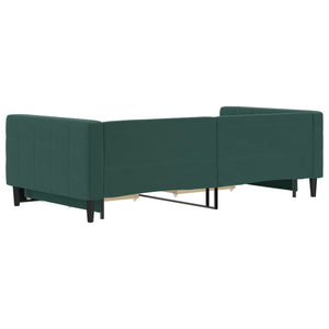Divano Letto Estraibile Cassetti Verde Scuro 100x200cm Velluto 3196748