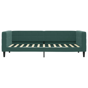 Divano Letto Estraibile Cassetti Verde Scuro 100x200cm Velluto