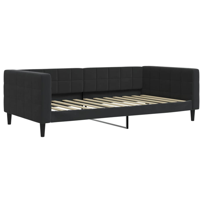 Divano Letto Estraibile con Cassetti Nero 100x200 cm in Velluto 3196750