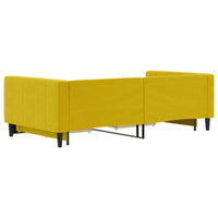 Divano Letto Estraibile con Cassetti Giallo 100x200cm Velluto 3196751