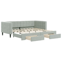 Divano Letto Estraibile Cassetti Grigio Chiaro 90x190cm Vellutocod mxl 82821