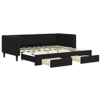 Divano Letto Estraibile con Cassetti Nero 90x190 cm in Velluto 3196754