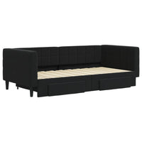 Divano Letto Estraibile con Cassetti Nero 90x190 cm in Vellutocod mxl 130693