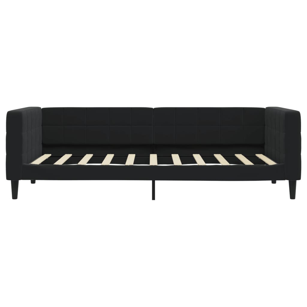Divano Letto Estraibile con Cassetti Nero 90x190 cm in Velluto 3196754
