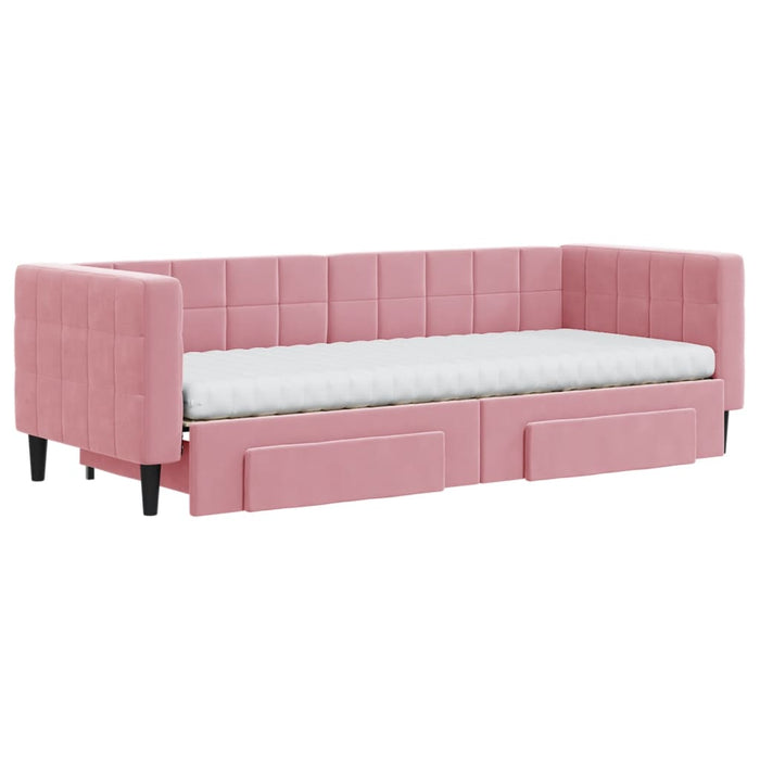vidaXL Divano Letto Estraibile con Cassetti Rosa 80x200 cm Velluto