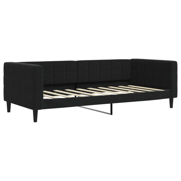 Divano Letto Estraibile con Cassetti Nero 90x190 cm in Velluto 3196778