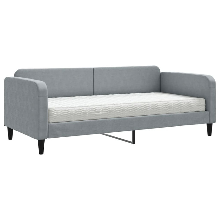 Divano Letto con Materasso-Sofa Letto-Daybed Grigio Chiaro 90x200 cm in Tessuto 266019