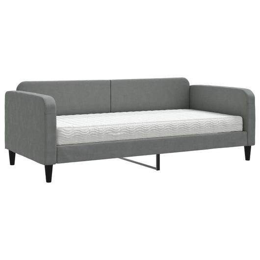 Divano Letto con Materasso-Sofa Letto-Daybed Grigio Scuro 90x200 cm in Tessuto 812579
