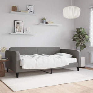 Divano Letto con Materasso-Sofa Letto-Daybed Grigio Scuro 100x200 cm in Tessuto 642986