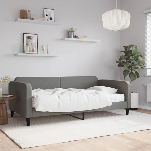 Divano Letto con Materasso-Sofa Letto-Daybed Grigio Scuro 100x200 cm in Tessuto 642986